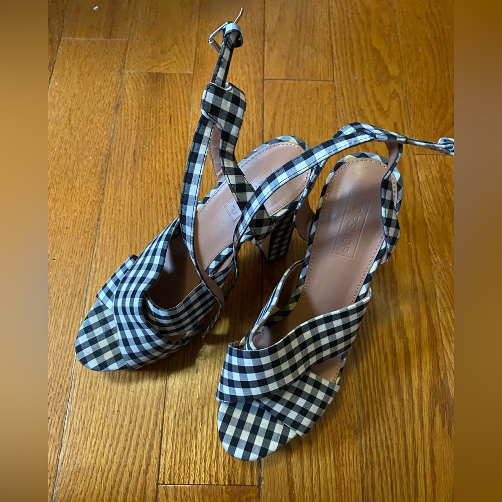 Topshop Gingham Print Heels
